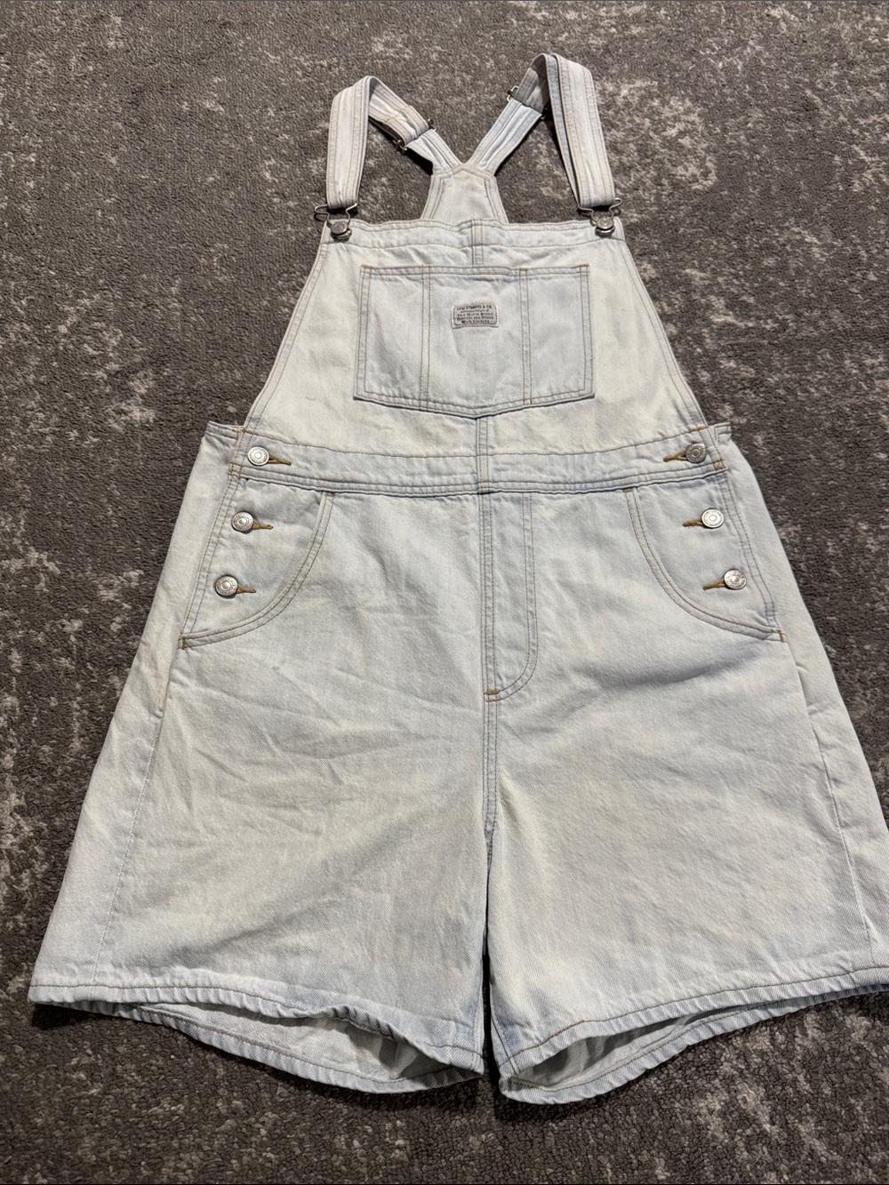Levi's Light Blue Denim Short Overalls